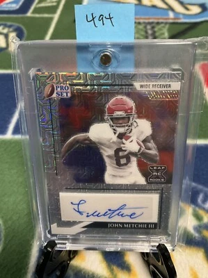 John Metchie III 2022 Leal Pro Set Metal Auto # 4/25 Mojo Silver  w/case - Image 1 of 2