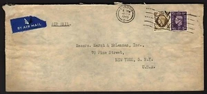 AIR MAIL COVER LONDON TO NEW YORK  (K1307) - Picture 1 of 2