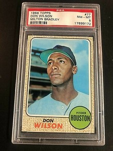 Don Wilson 1968 Topps Milton Bradley Card #77 Graded PSA 8 NM-MT Rare! POP 8