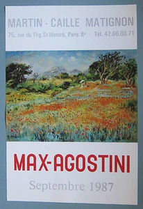 MAX-AGOSTINI  Martin - Caille Matignon Septembre 1987 Paris EXHIBITION POSTER - Picture 1 of 1