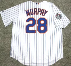 Maglia Daniel Murphy New York Mets Uomo Bianca 2015 World Series Cool Base - Foto 1 di 5