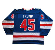 VTG 1980 Miracle On Ice Trump #45 Hockey Jerseys USA Sewn 2024 Support Shirt