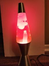 Lava Lite Lava Lamp '99 #05 Rare Pink White Pink Silver Base And Cap Great!