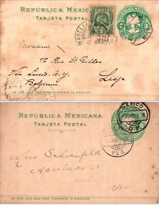 Mexico 1900's  2 Prepaid Stationery Postcards