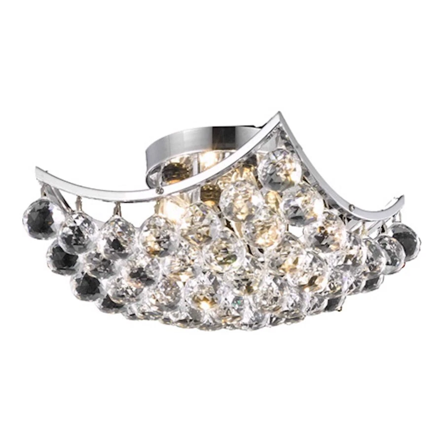 Elegant Lighting CORONA Chrome Transitional Flush Mount W/ 4 Light 60w
