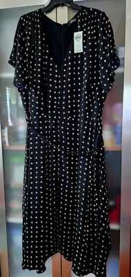 Vestido Ralph Lauren Para Mujer Talla Grande 20W Maxi Negro/m Corto SLV Ligero  Foto 1 de 3