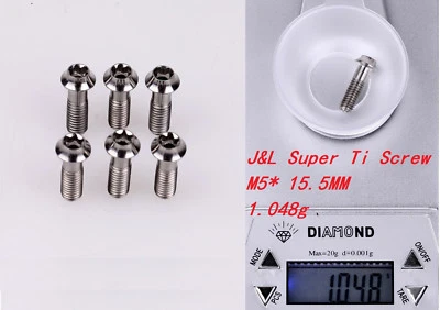 J&L Super Titanium/Ti Stem Bolts-for Deda Zero 100/Nero,Easton Ec90,EC70-1g* 6pc - Image 1 of 4