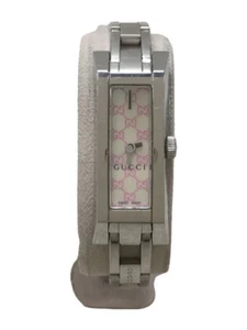 GUCCI Women's Quartz Watch Wristwatch G-LINK Analog stainless Pink Silver - Picture 1 of 6