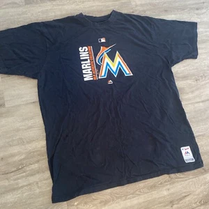 Miami Marlins Shirt Men's Team Icon T-Shirt Majestic MLB 4X - Picture 1 of 4