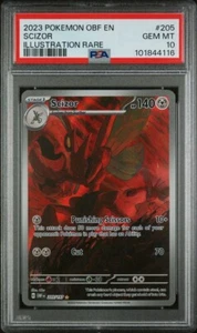 Pokemon 2023 Scizor 205/197 Illustration Rare Obsidian Flames GEM MINT PSA 10 - Picture 1 of 2