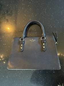 Kate Spade Black Pebble Leather Briefcase Style Hand Bag - Picture 1 of 11