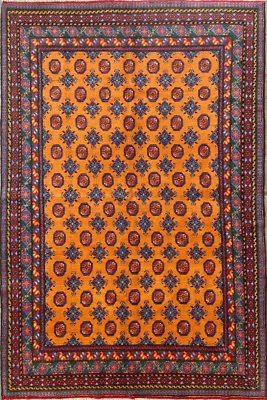 306 x 202cm Vintage Handmade Afghan Carpet Aqcha Traditional Oriental Wool Rug - Image 1 of 4