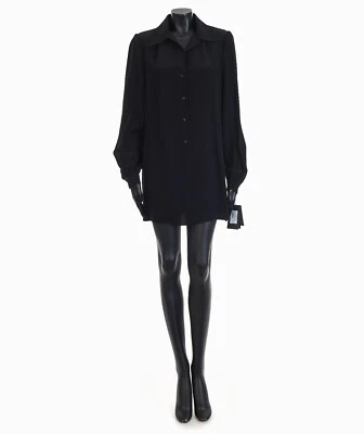 SAINT LAURENT 1985$ Black Silk Blend Poplin Shirt - Image 1 of 4