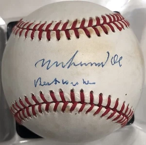 MUHAMMAD ALI SIGNIERTER OAL BASEBALL mit INSCHRIFT ~ BECKETT AUTHENTIFIZIERT - Bild 1 von 2