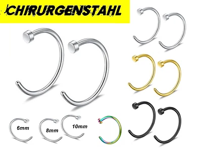 Nasenpiercing Fake Septum Nasenring Nasenpiercing Klemm Piercing Hufeisen Ring  - Bild 1 von 4
