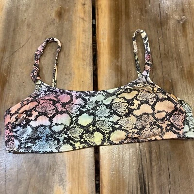 Xhilaration Rainbow Ribbed Snakeskin  Bralette Bikini Top Size XL - Image 1 of 4
