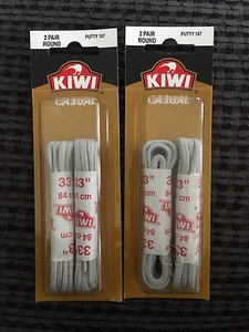 NEW KIWI 4 Pairs Casual 33" SHOE LACES Round PUTTY Color 167 (7 - 8 EYELETS) - Picture 1 of 2
