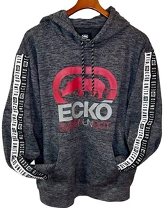 ECKO Hoodie Pullover Sweatshirt Raw Uncut Herren Gr. LARGE Y2K 90’s grau rot - Bild 1 von 7