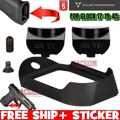 Killer Innovations Velocity BLACK Magwell for GEN 5 GLOCK 17 19 45 ALUMINUM #1