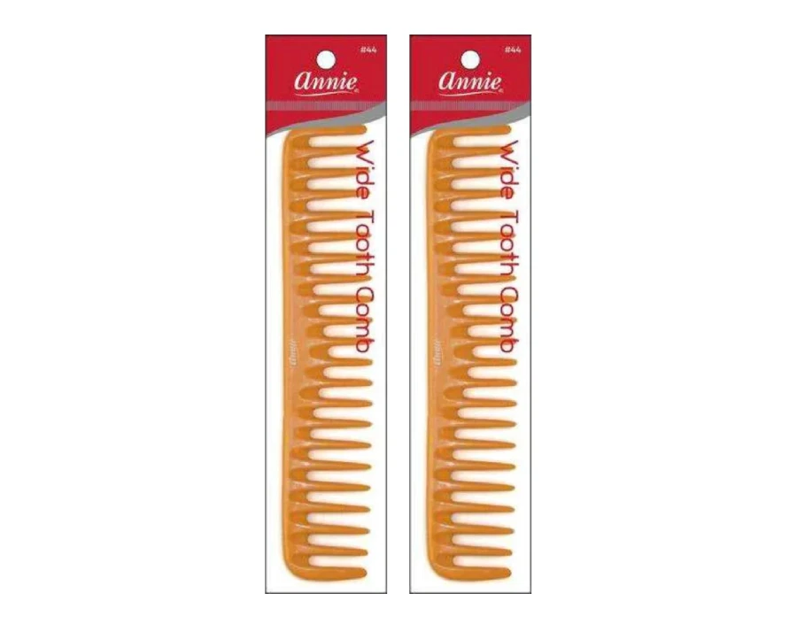 Paquete de 2 peines de dientes anchos color hueso Annie #0044. Peinado, duradero, asequible Foto 1 de 1