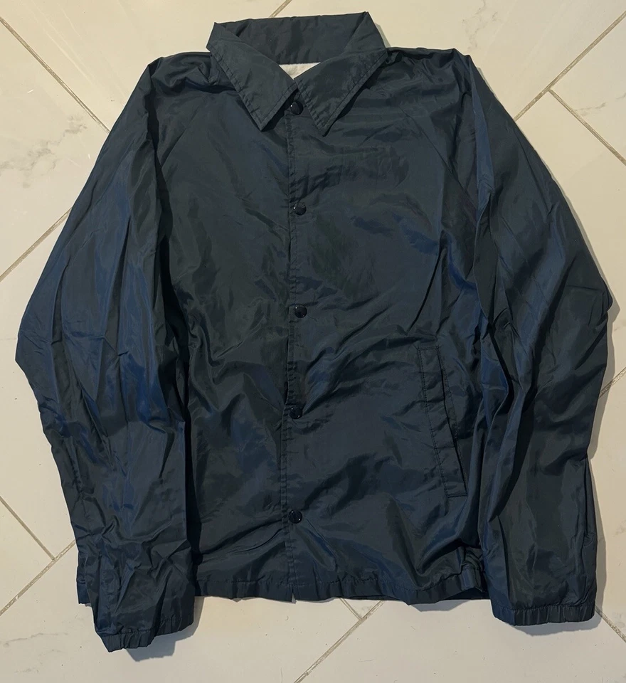 Vihtage 1980s Ozark Trail Navy Blue Blank Windbreaker Jacket Medium USA - Image 1 of 4