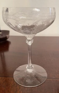 Rare VINTAGE HEISEY #447 Clear Empress Etch STEM #3380 Tall Champagne 6 3/4” - Picture 1 of 10
