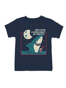 Shark Love Language Humor Design Youth's T-shirt - Picture 1 of 6