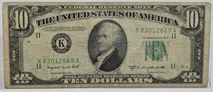 SERIES 1950 C UNITED STATES FEDERAL RESERVE $10 DOLLAR NOTE DALLAS, TX - Picture 1 of 2