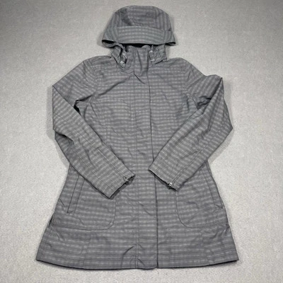 Chaqueta Marmot para mujer gris medio membrana a cuadros abrigo con capucha extraíble cremallera completa Foto 1 de 4