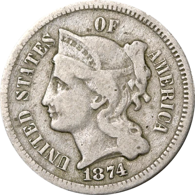 1874 Three (3) Cent Nickel - Image 1 of 2