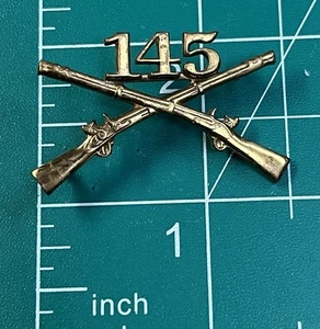 WWI / WWII US Army Officers 145th Infantry Regiment Collar Pin - Picture 1 of 2