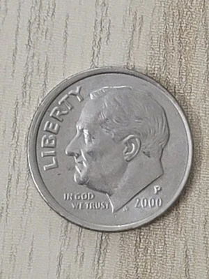 2000 P Roosevelt Dime  Rim  Error - Image 1 of 3
