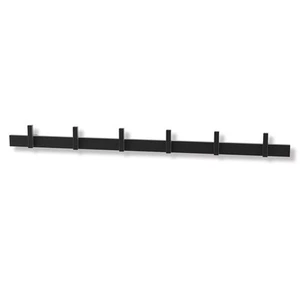 ZACK Garderobenleiste CADORE 60 cm aus Edelstahl schwarz mit 6 Haken - Bild 1 von 1