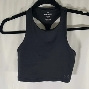 Under Armour Crop Top Girls Small High Neck Cropped Sports Bra Built in Bra - Picture 1 of 8