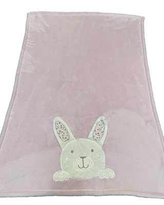 Koala Baby 2017 Babies R Us Bunny Rabbit Blanket Pink Plush Embroidery Security - Image 1 of 4