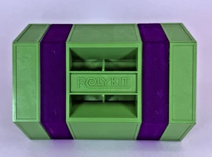 Vintage RolyKit Green Purple Organizer Tool Box Craft Fishing Sewing Kit - Picture 1 of 10