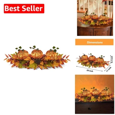 Centro de mesa de calabaza con iluminación LED con temporizador - 28"" L para decoración de Acción de Gracias Foto 1 de 4