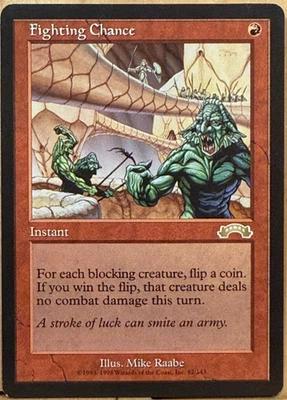 LIMITED EDITION Exodus Vintage MtG Fighting Chance Unplayed NM - Image 1 of 2