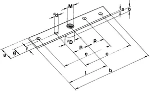 V2A- Anschraubplatte für Stirnbefestigung, für Schiene Typ 10 - Bild 1 von 2