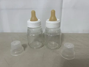 2 Vintage Glass Baby Bottles Gerber Juice Reborn Dolls Preemie Newborn Size - Picture 1 of 5
