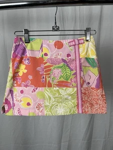 Vintage! Girls Lilly Pulitzer Lined Colorful Tropical Patchwork Skirt Skort Sz 7 - Picture 1 of 4