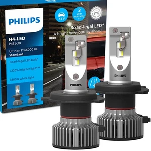 2x PHILIPS Ultinon Pro6000 H4-LED ABL/FL-Lampen 12V 19W 5800K P43t-38 +220% - Bild 1 von 9
