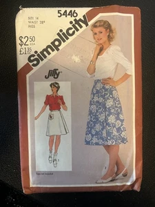 TRACKED vintage JIFFY SIMPLICITY Sewing Pattern 5446 used skirt size 14 - Picture 1 of 2