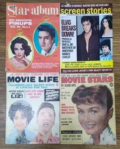 Evis Presley Related Movie Star Magazine Lot Of 4 1960s Liz Taylor Vtg - Bild 1 von 8