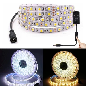 12V Mains Plug In LED Strip Light 5050 Tape Cabinet Kitchen Lighting Warm White - Picture 1 of 14