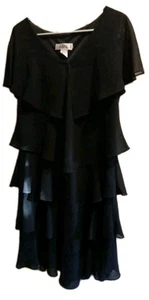 Patra Layered Ruffle Shift Dress Capelet Woman Size  14 Elegant Cocktail Party - Picture 1 of 9