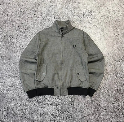 Fred Perry Wool Harrington Jacket Houndstooth Check 40 Vintage - Image 1 of 4