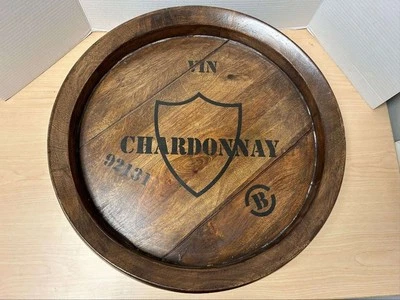 Placa de pared de barril de vino Ballard Designs madera Chardonnay bar de vinos pub Napa  Foto 1 de 4