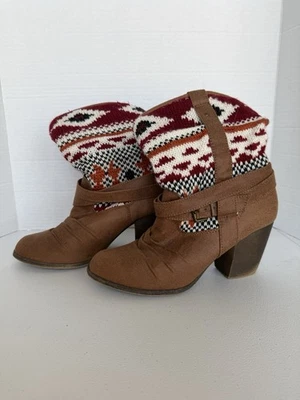 Suéter Route 66 Azteca Suroeste Botines Tacón Coñac Talla 9 Foto 1 de 4