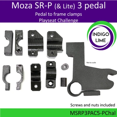Playseat Challenge MOZA SR-P (& SR-P Lite) 3 pedal. Pedal to frame clamps - Image 1 of 3